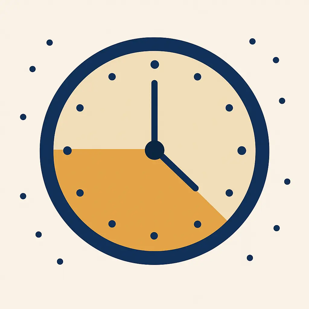 A clock face showing writing activity clustered in evening and weekend hours outside standard support desk hours