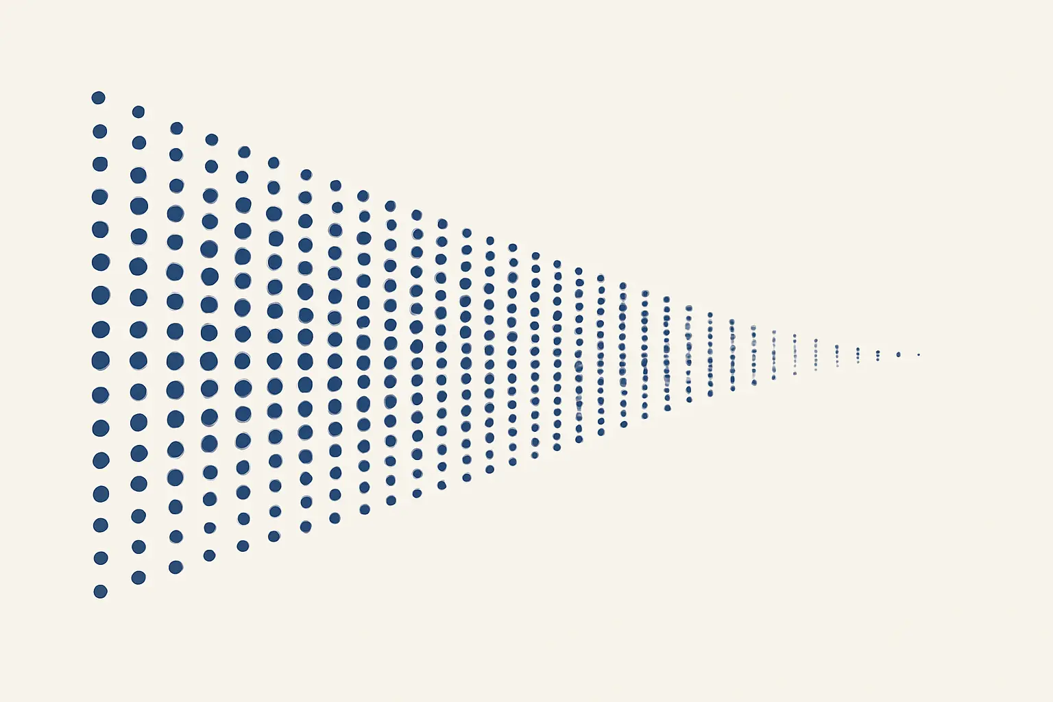 Abstract representation of a doctoral cohort thinning over time