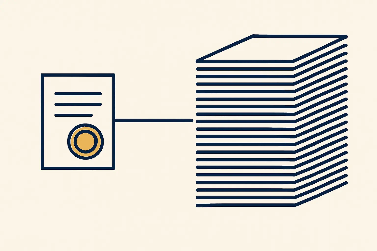 A protocol document being registered and timestamped before a much larger stack of screening work begins