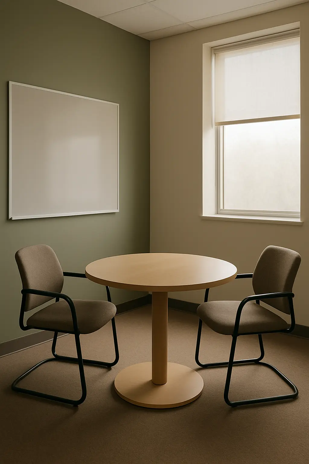 A small consultation room used for academic writing support