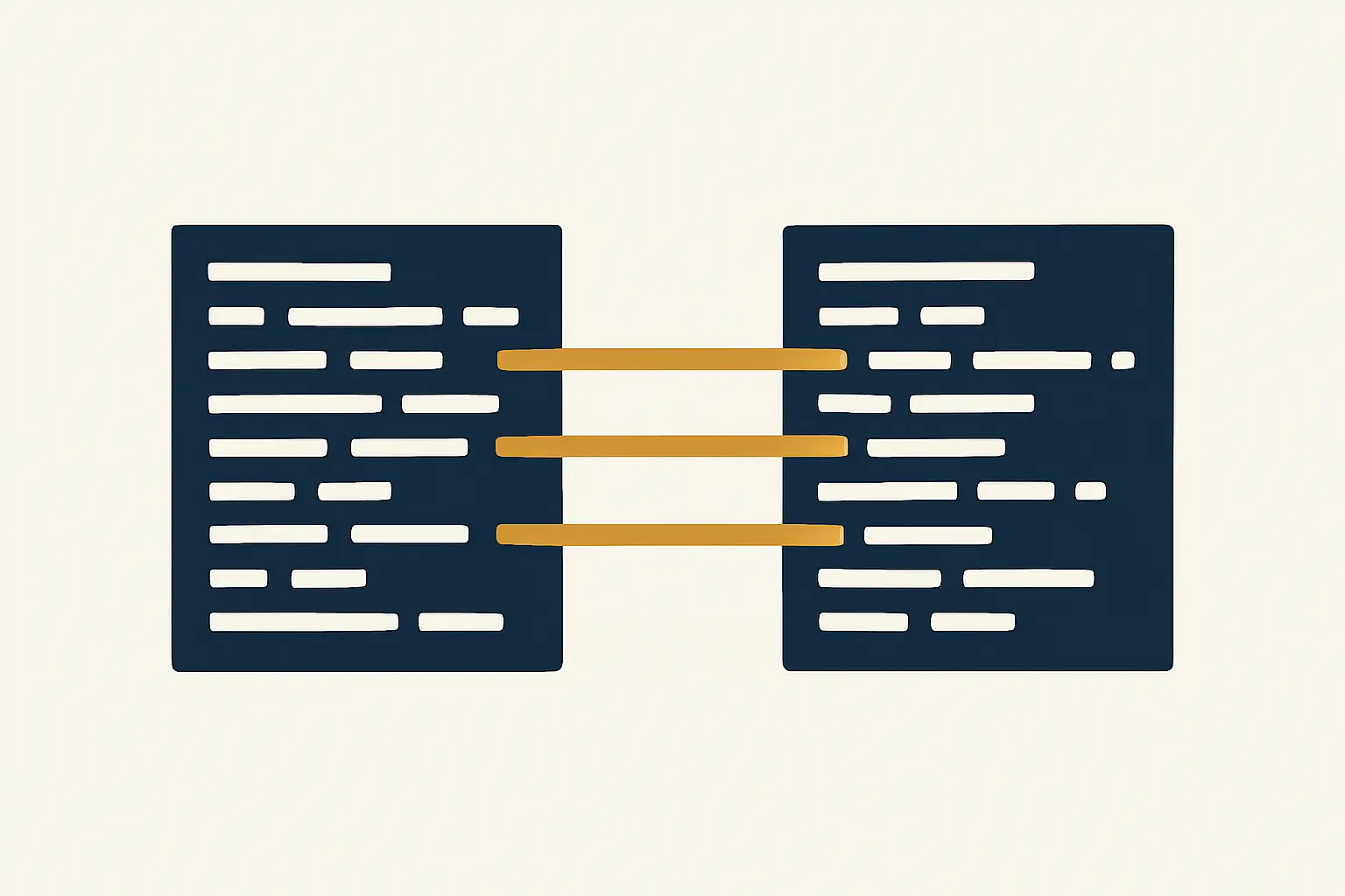 Two code listings shown side by side with matching sections highlighted, representing a similarity comparison