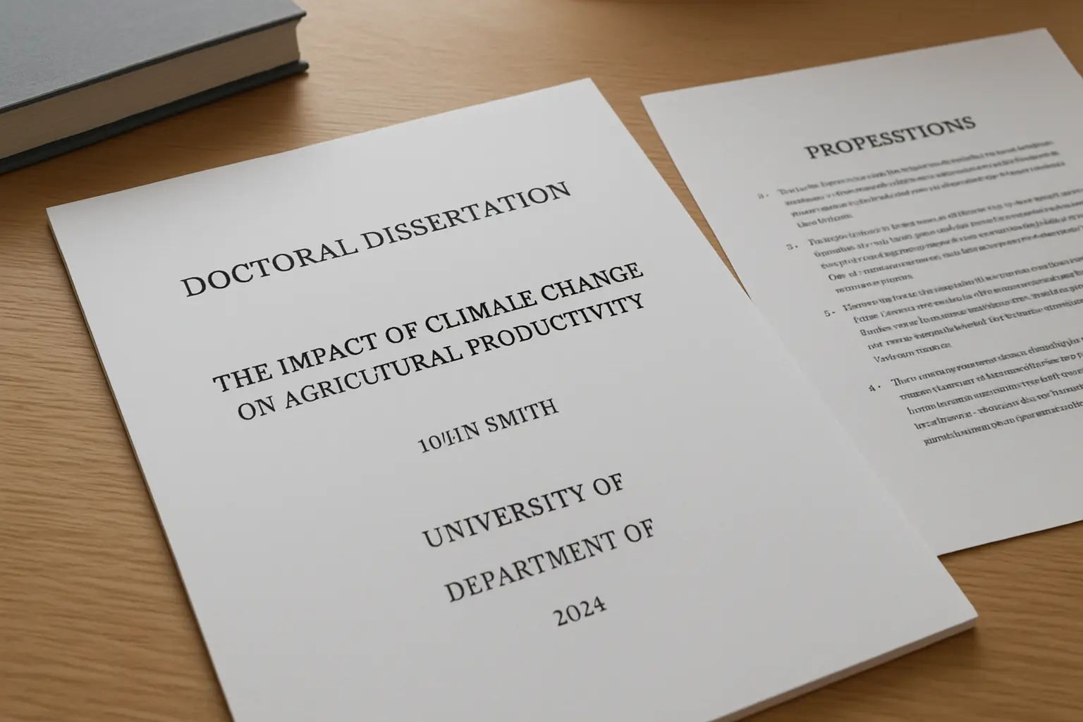 A policy team reviews TU Delft's published Doctoral Regulations document alongside a dissertation title page manual