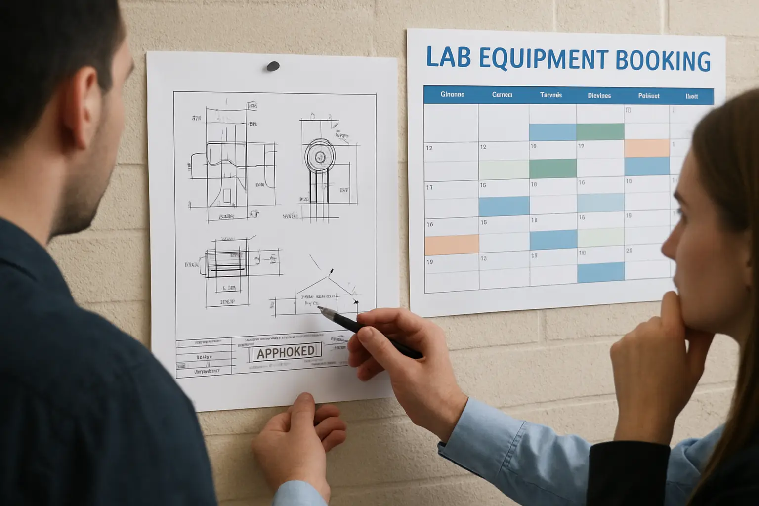 A mechanical engineering student's thesis project timeline showing dependencies between design review, lab equipment booking and prototype testing